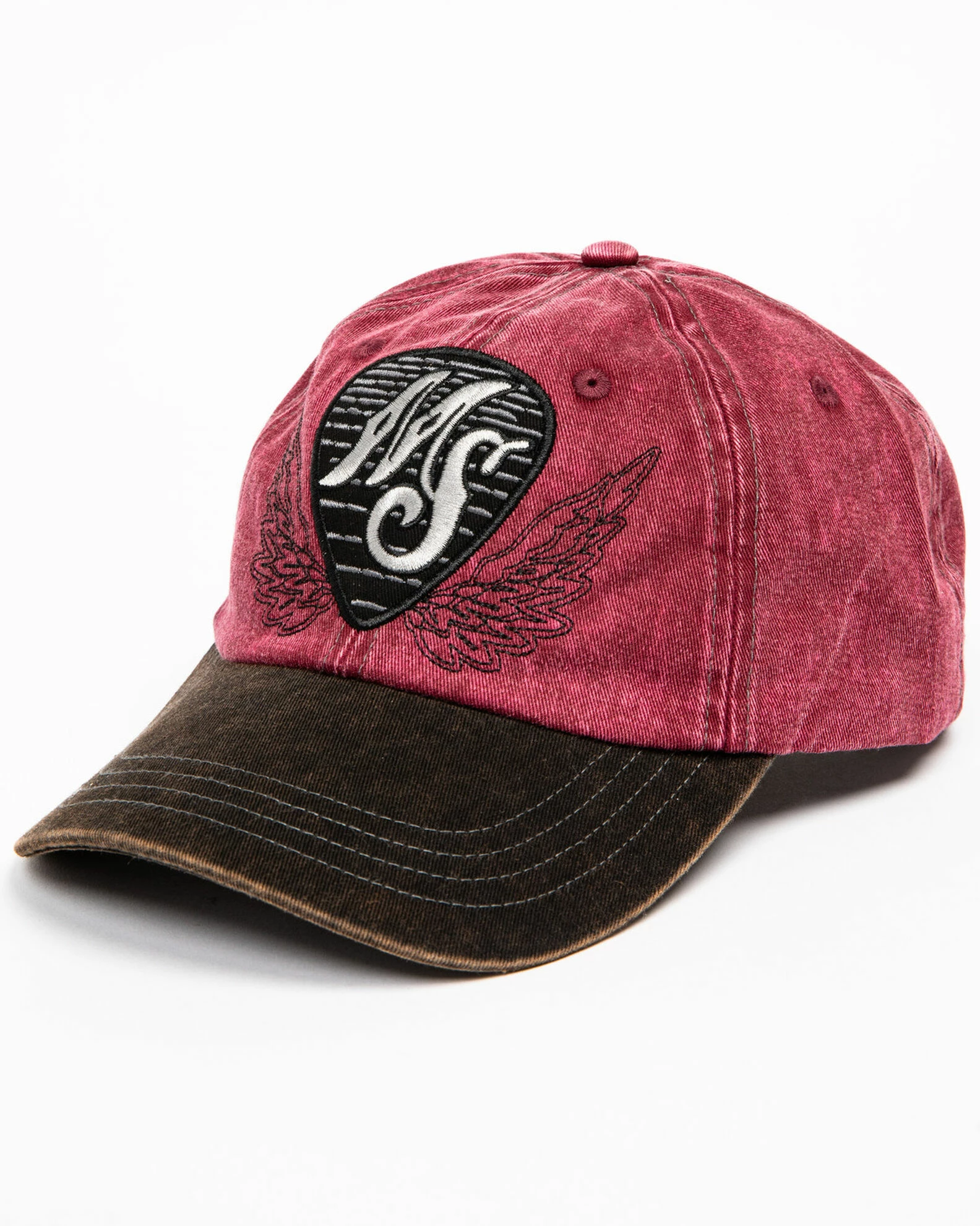 Moonshine Spirit Men's Guitar Pick Baseball Cap Burgundy 1 Moonshine Spirit Men's Guitar Pick Baseball Cap Burgundy