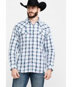 Moonshine Spirit Men's Fireball Plaid Long Sleeve Western Shirt  White -Moonshine Spirit Shop 2000279216 100 P1 1