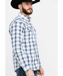 Moonshine Spirit Men's Fireball Plaid Long Sleeve Western Shirt  White -Moonshine Spirit Shop 2000279216 100 P3