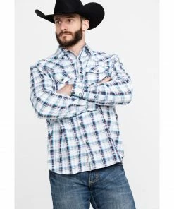 Moonshine Spirit Men's Fireball Plaid Long Sleeve Western Shirt  White -Moonshine Spirit Shop 2000279216 100 P5