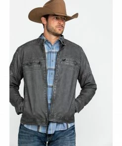 Moonshine Spirit Men's Gearhead Washed Faux Leather Moto Jacket  Black -Moonshine Spirit Shop 2000282814 001 P1 1