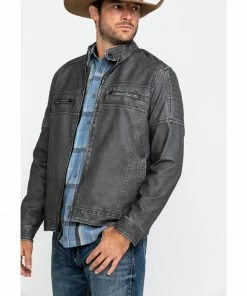 Moonshine Spirit Men's Gearhead Washed Faux Leather Moto Jacket  Black -Moonshine Spirit Shop 2000282814 001 P3