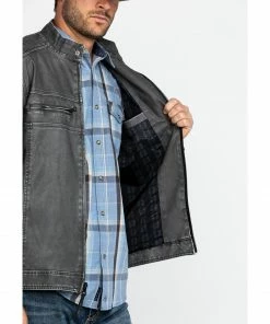 Moonshine Spirit Men's Gearhead Washed Faux Leather Moto Jacket  Black -Moonshine Spirit Shop 2000282814 001 P4