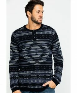 Moonshine Spirit Men's Durango Southwestern Print Sweater Black