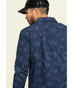 Moonshine Spirit Men's Floral Camo Print Long Sleeve Western Shirt  Navy -Moonshine Spirit Shop 2000296130 410 P5