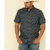 Moonshine Spirit Men's Excalibur Paisley Print Short Sleeve Western Shirt  Black