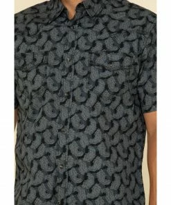 Moonshine Spirit Men's Excalibur Paisley Print Short Sleeve Western Shirt  Black -Moonshine Spirit Shop 2000309890 001 P4