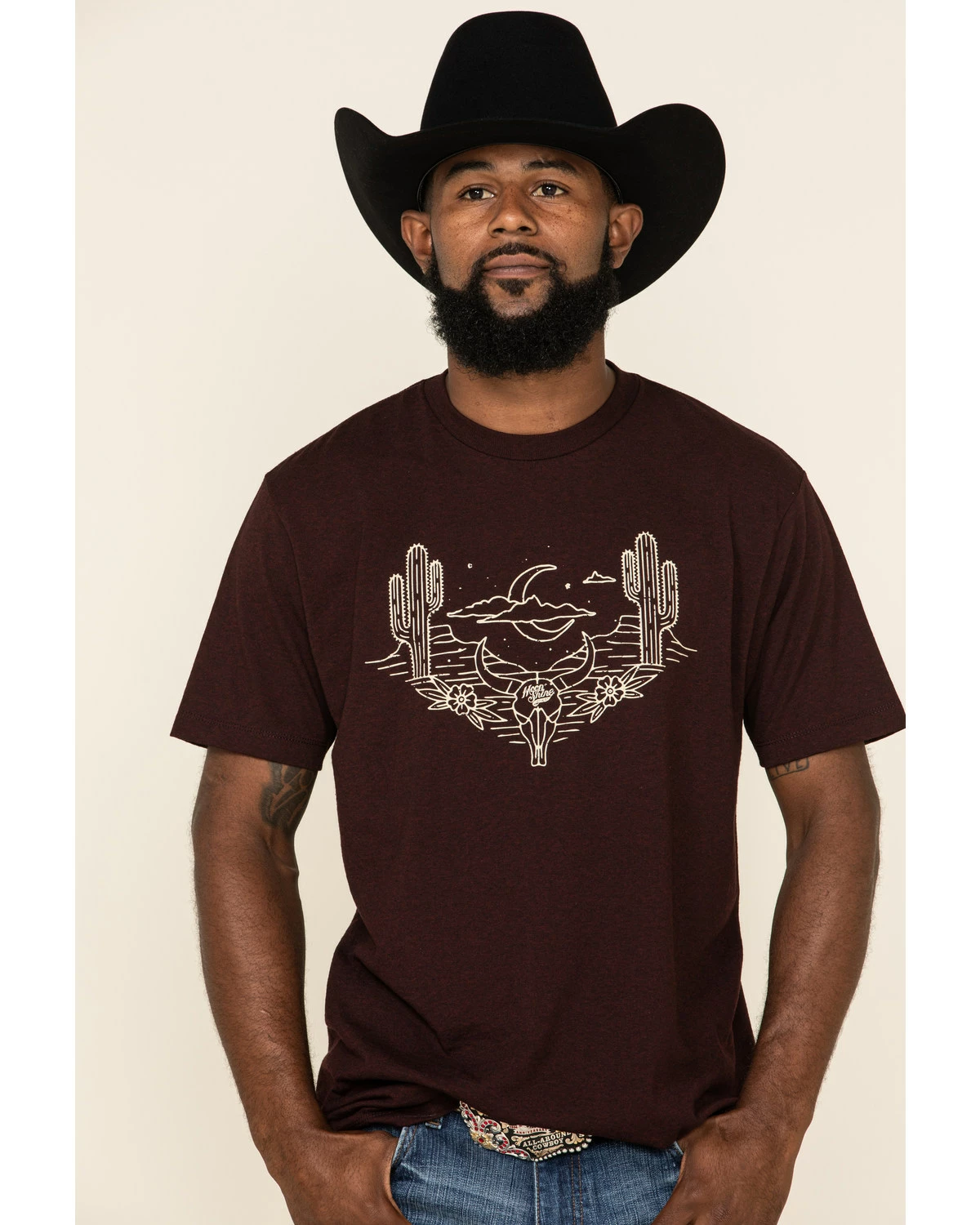 Moonshine Spirit Men's Peyote Graphic Short Sleeve T-Shirt Burgundy 6 Moonshine Spirit Men's Peyote Graphic Short Sleeve T-Shirt Burgundy - Image 6