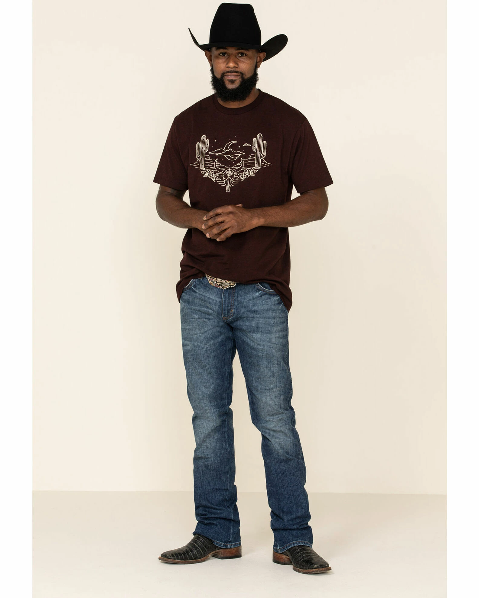 Moonshine Spirit Men's Peyote Graphic Short Sleeve T-Shirt Burgundy 2 Moonshine Spirit Men's Peyote Graphic Short Sleeve T-Shirt Burgundy - Image 2