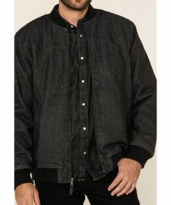 Moonshine Spirit Men's Steal Bomber Sherpa-Lined Jacket  Black -Moonshine Spirit Shop 2000325382 001 P3