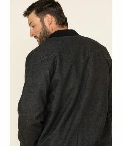 Moonshine Spirit Men's Steal Bomber Sherpa-Lined Jacket  Black -Moonshine Spirit Shop 2000325382 001 P4