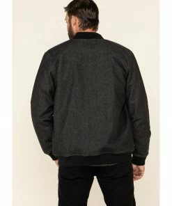 Moonshine Spirit Men's Steal Bomber Sherpa-Lined Jacket  Black -Moonshine Spirit Shop 2000325382 001 P5