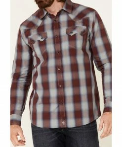 Moonshine Spirit Men's Sun Downer Large Plaid Long Sleeve Snap Western Shirt  Blue/red -Moonshine Spirit Shop 2000325459 940 P3