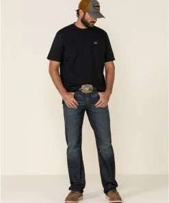 Moonshine Spirit Men's Eating Iron Dark Stretch Slim Straight JeansÂ