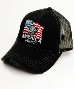 Moonshine Spirit Men's America First Flag Patch Mesh Ball Cap