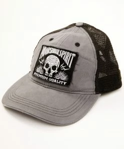 Moonshine Spirit Men's Tequila Skull Patch Mesh Back Ball CapÂ