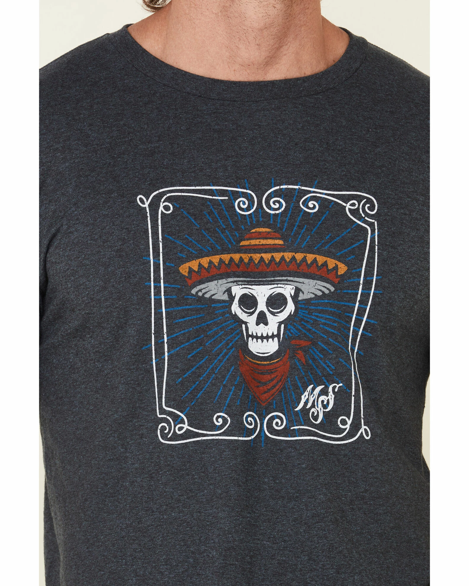 Moonshine Spirit Men's Framed Skull Graphic T-Shirt 3 Moonshine Spirit Men's Framed Skull Graphic T-Shirt - Image 3