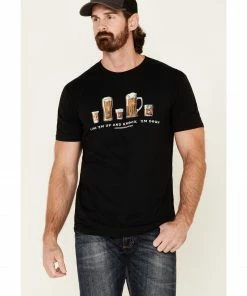 Moonshine Spirit Men's Black Line Em Up Graphic T-Shirt 