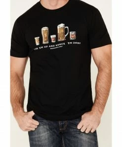 Moonshine Spirit Men's Black Line Em Up Graphic T-Shirt  -Moonshine Spirit Shop 2000333615 001 P3