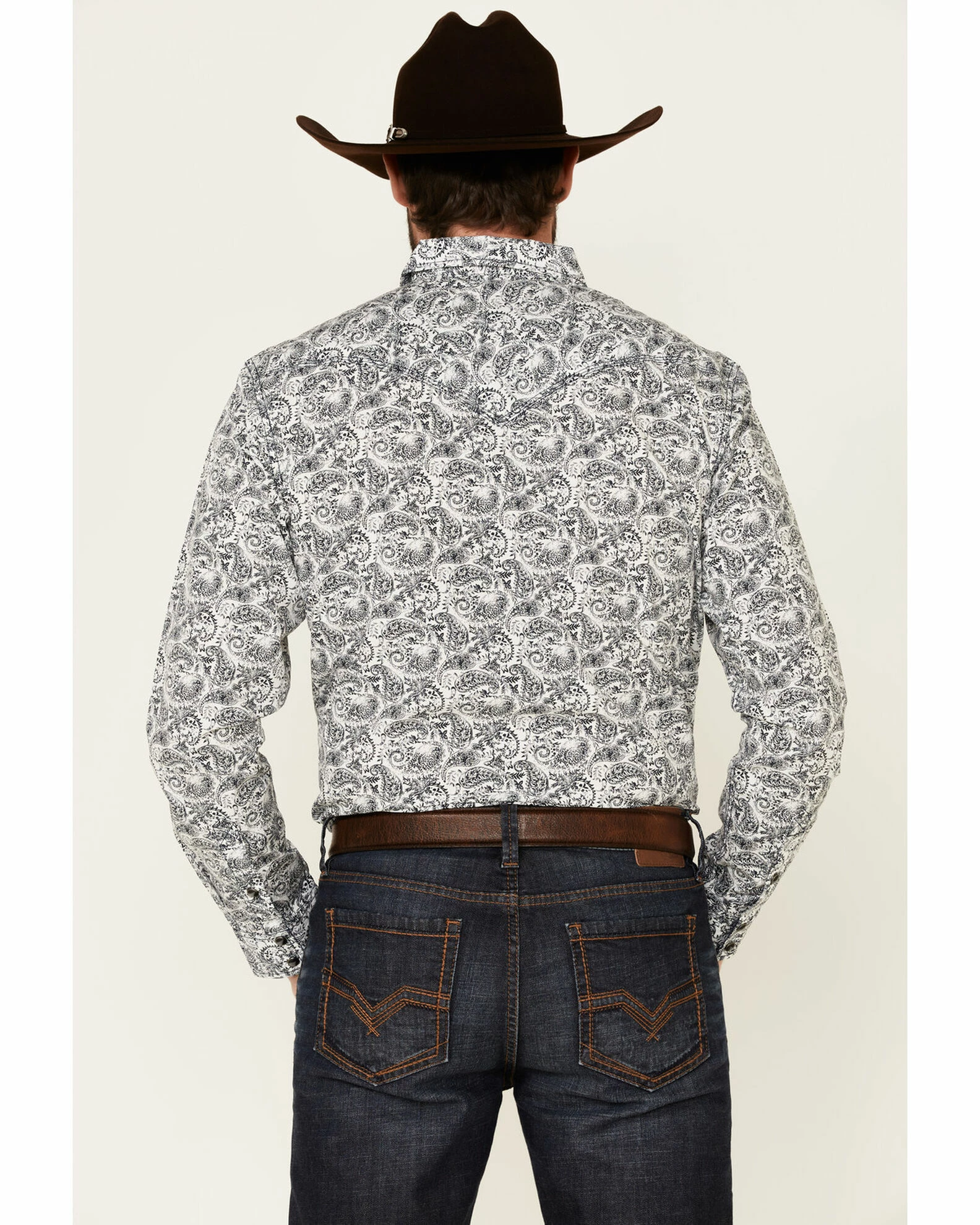 Moonshine Spirit Men's Ricochet Paisley Print Long Sleeve Snap Western Shirt White 4 Moonshine Spirit Men's Ricochet Paisley Print Long Sleeve Snap Western Shirt White - Image 4