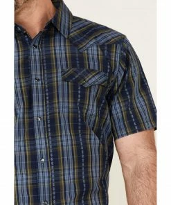 Moonshine Spirit Men's Mud On The Tires Large Plaid Short Sleeve Snap Western Shirt  Brown -Moonshine Spirit Shop 2000338460 200 P3