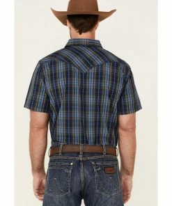 Moonshine Spirit Men's Mud On The Tires Large Plaid Short Sleeve Snap Western Shirt  Brown -Moonshine Spirit Shop 2000338460 200 P4