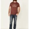 Moonshine Spirit Men's Heather Burgundy Canyon Graphic Short Sleeve T-Shirt 