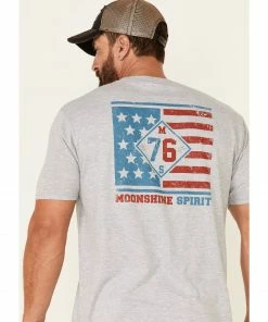 Moonshine Spirit Moonshine Spirt Men's Grey Shine On 76 Graphic Short Sleeve T-Shirt  -Moonshine Spirit Shop 2000338721 020 P4