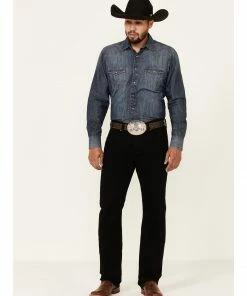 Moonshine Spirit Men's Dark Knight Black Stretch Slim Straight JeansÂ