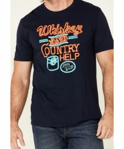 Moonshine Spirit Men's Whiskey & Help Neon Graphic Short Sleeve T-Shirt 6 Moonshine Spirit Men's Whiskey & Help Neon Graphic Short Sleeve T-Shirt -Moonshine Spirit Shop 2000338905 410 P3