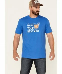 Moonshine Spirit Men's Best Shot Graphic Short Sleeve T-Shirt  Royal Blue
