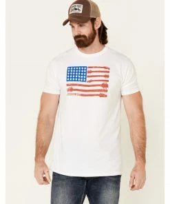 Moonshine Spirit Men's Guitar Flag Graphic Short Sleeve T-Shirt 