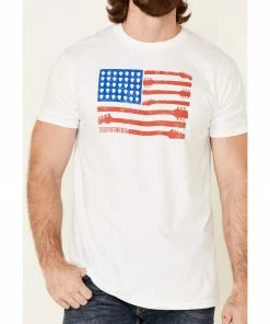 Moonshine Spirit Men's Guitar Flag Graphic Short Sleeve T-Shirt  -Moonshine Spirit Shop 2000340071 100 P3