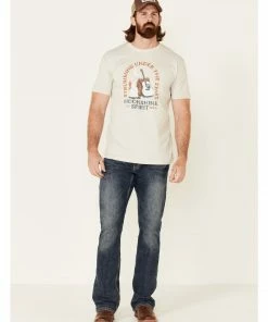 Moonshine Spirit Men's Oatmeal Strummin Under Stars Graphic Short Sleeve T-Shirt 