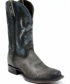 Moonshine Spirit Men's Black Fish Western Boots - Square Toe