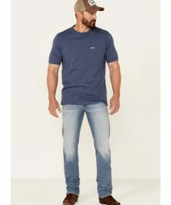 Moonshine Spirit Men's Grant Medium Wash Stretch Slim Straight Jeans Blue