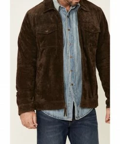 Moonshine Spirit Men's Brown Cromwell Suede Zip-Front Jacket 7 Moonshine Spirit Men's Brown Cromwell Suede Zip-Front Jacket -Moonshine Spirit Shop 2000342732 200 P3