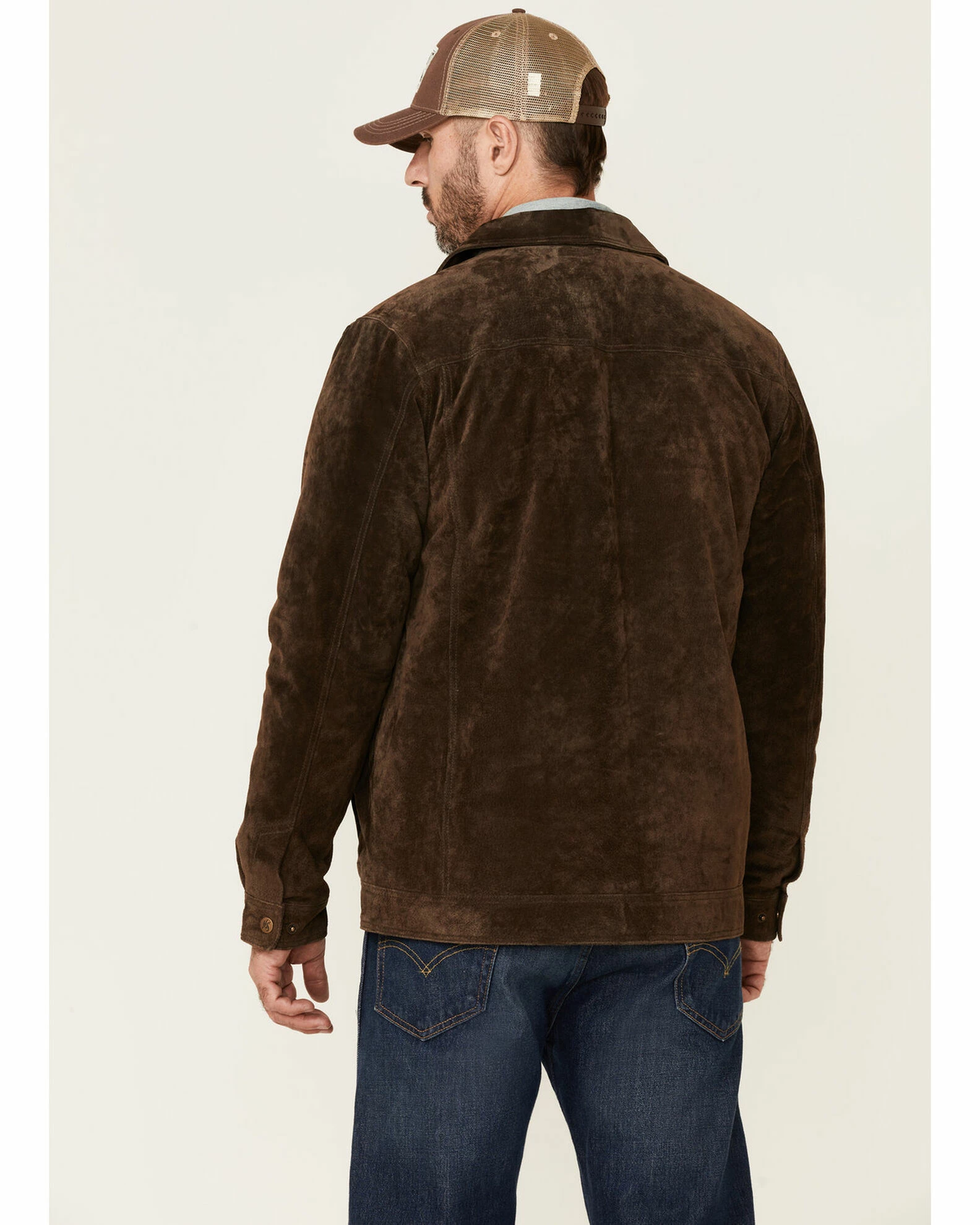 Moonshine Spirit Men's Brown Cromwell Suede Zip-Front Jacket 4 Moonshine Spirit Men's Brown Cromwell Suede Zip-Front Jacket - Image 4