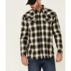 Moonshine Spirit Men's Green Lantern Plaid Long Sleeve Snap Western Flannel Shirt 