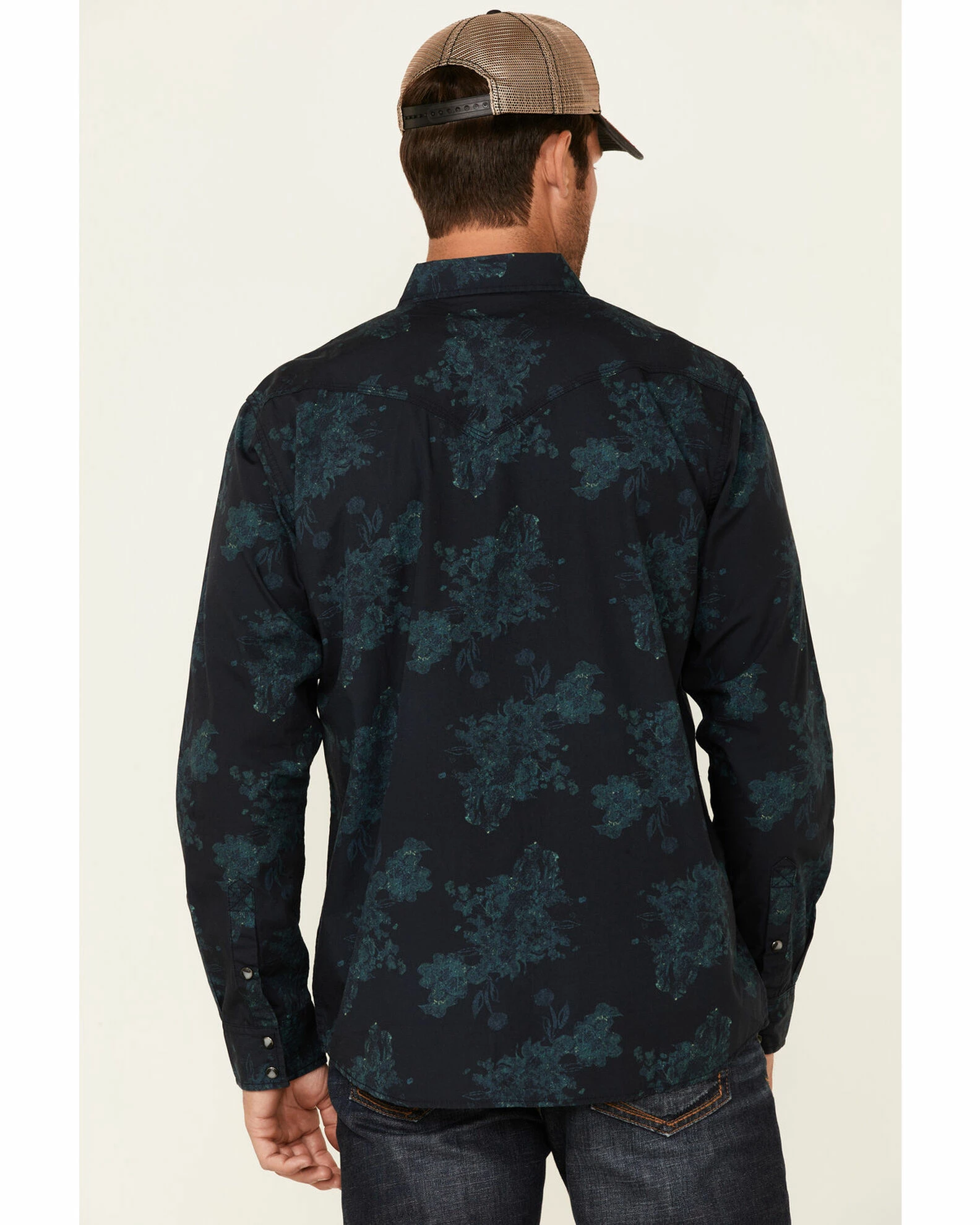 Moonshine Spirit Men's Prism Paisley Print Long Sleeve Snap Western Shirt Navy 4 Moonshine Spirit Men's Prism Paisley Print Long Sleeve Snap Western Shirt Navy - Image 4
