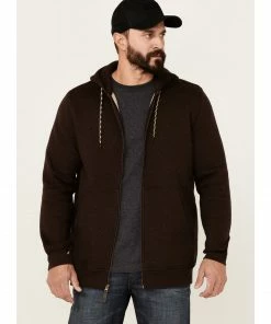 Moonshine Spirit Men's Brown Koa Wood Zip-Front Hooded Sweatshirt