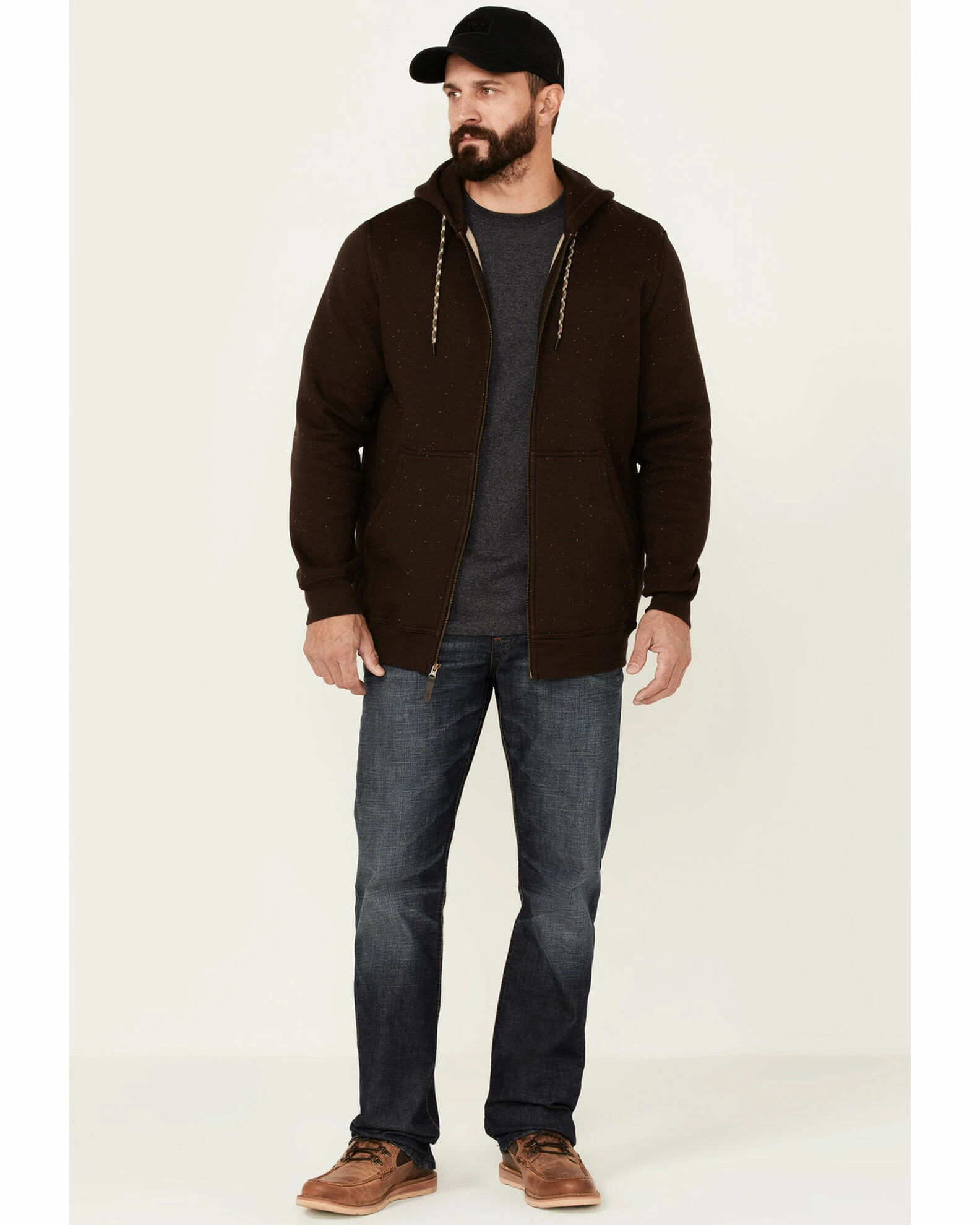 Moonshine Spirit Men's Brown Koa Wood Zip-Front Hooded Sweatshirt 2 Moonshine Spirit Men's Brown Koa Wood Zip-Front Hooded Sweatshirt - Image 2