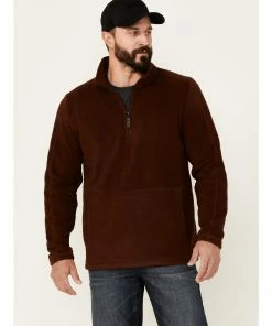 Moonshine Spirit Men's Rust Lake View 1/2 Zip Front Fleece Sweatshirt Rust Copper