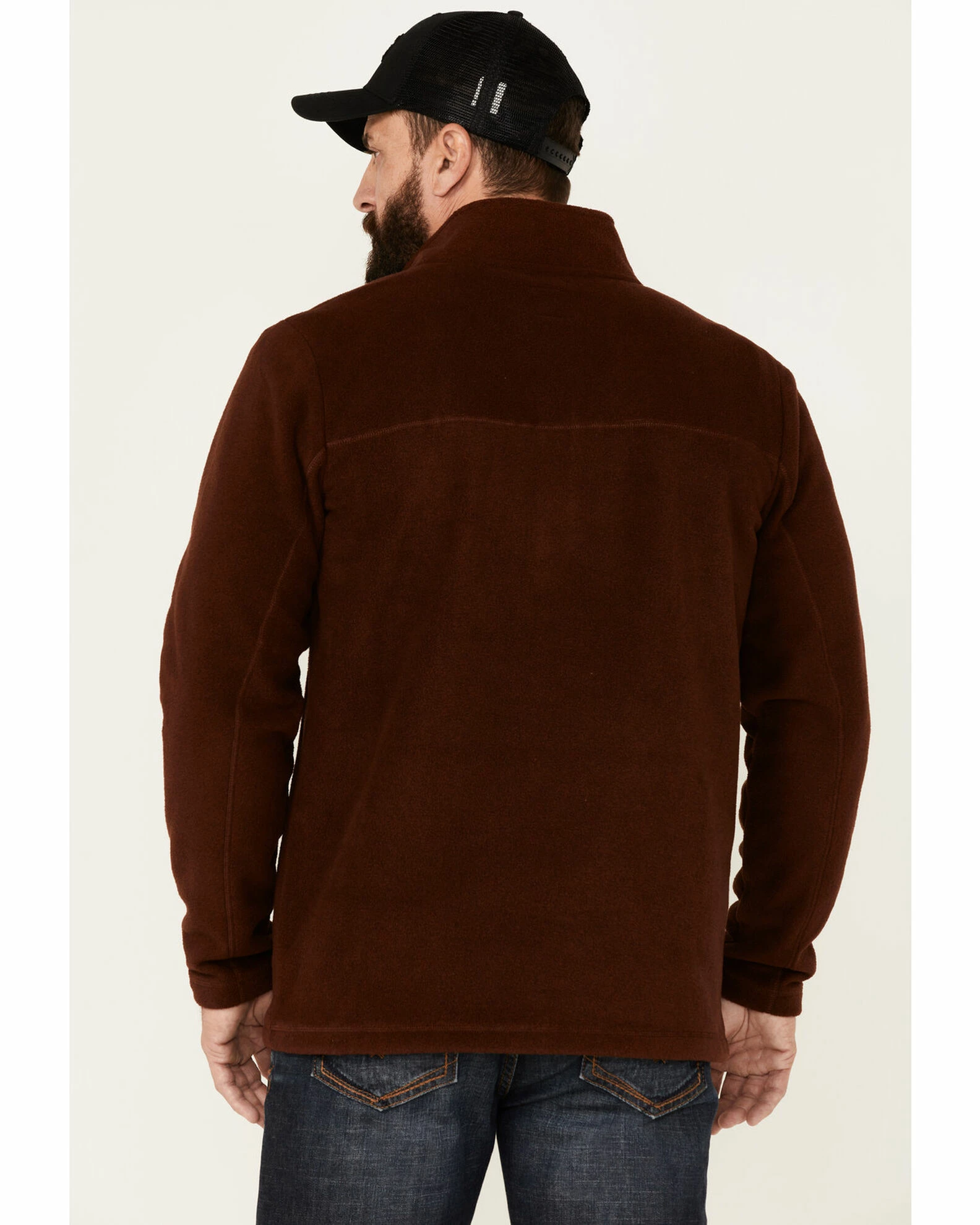 Moonshine Spirit Men's Rust Lake View 1/2 Zip Front Fleece Sweatshirt Rust Copper 4 Moonshine Spirit Men's Rust Lake View 1/2 Zip Front Fleece Sweatshirt Rust Copper - Image 4