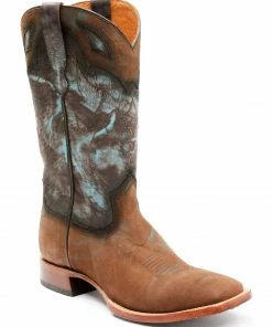 Moonshine Spirit Men's Tully Turquoise Tie-Dye Western Boots - Square Toe 