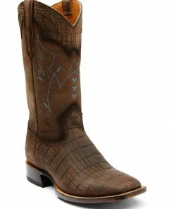 Moonshine Spirit Men's Brown Tully Nogal Leather Western Boot - Wide Square Toe 