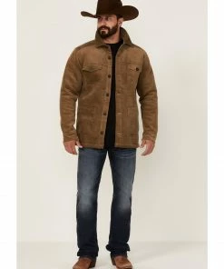 Moonshine Spirit Men's Khaki Barn Door Bonded Button-Front Cord Jacket  Olive