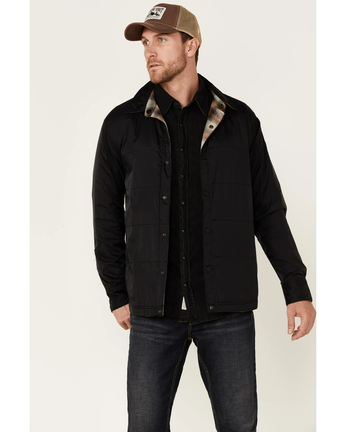 Moonshine Spirit Men's Black Incognito 2.0 Snap-Down Reversible Jacket 5 Moonshine Spirit Men's Black Incognito 2.0 Snap-Down Reversible Jacket - Image 5