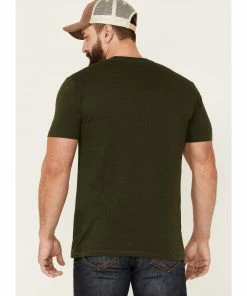Moonshine Spirit Men's Sun Mountain Graphic Short Sleeve Mountain Moss Green T-Shirt  -Moonshine Spirit Shop 2000343363 370 P4