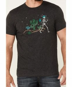 Moonshine Spirit Men's Heather Black Night Walk Graphic Short Sleeve T-Shirt  -Moonshine Spirit Shop 2000343364 001 P3